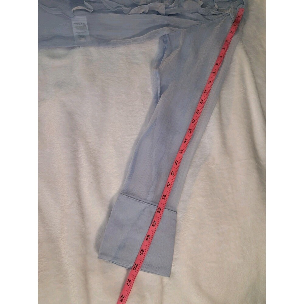 NWT J.Crew Size 10 Ruffle-Front Top in Crinkle Cupro Light SMALL MARK TO BACK - Picture 9 of 12